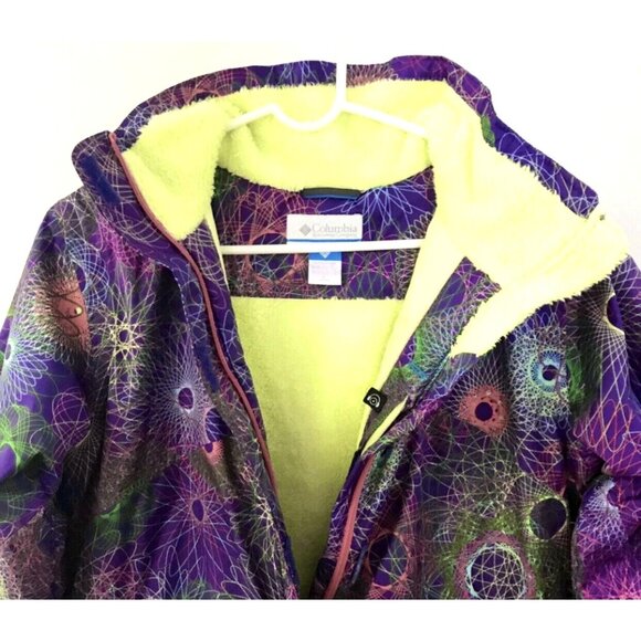 Columbia Multicolor Spiral Circles Print Winter Ski/Snow Jacket Size L 14/16 - Picture 3 of 11